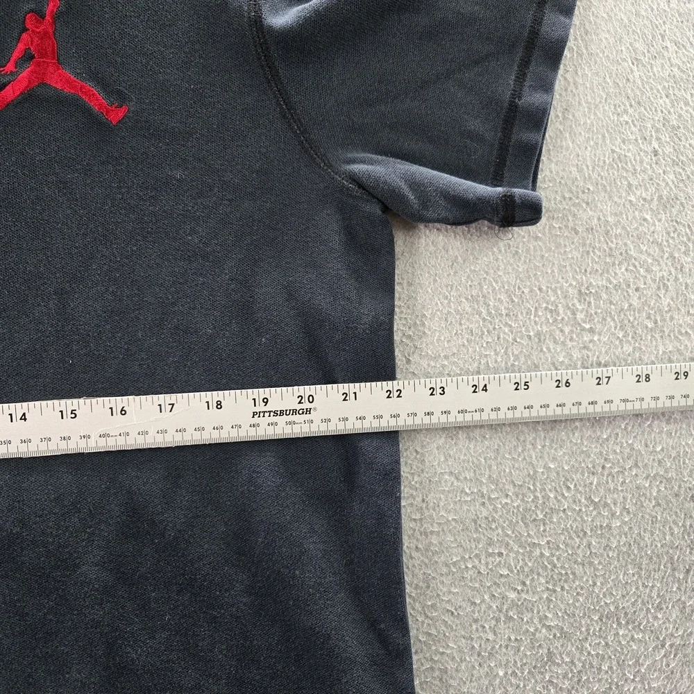 Jordan Men Polo XL Black Embroidered Big Jumpman Logo‎ Button Short Sleeve Y2K